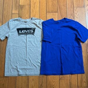 Levi's & Wonder Nation Kids Gray and Blue Short Sleeve Tees - size 14